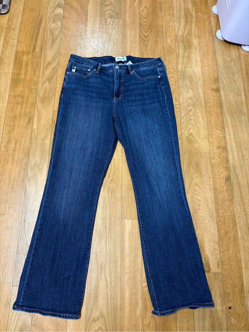 Seven7 Dark Blue high rise slim boot